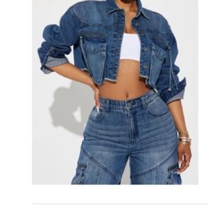 Devil In Disguise Cargo Denim Jacket - Medium Wash